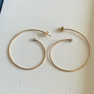 Gold Hoop Earrings with Diamond accents - Women